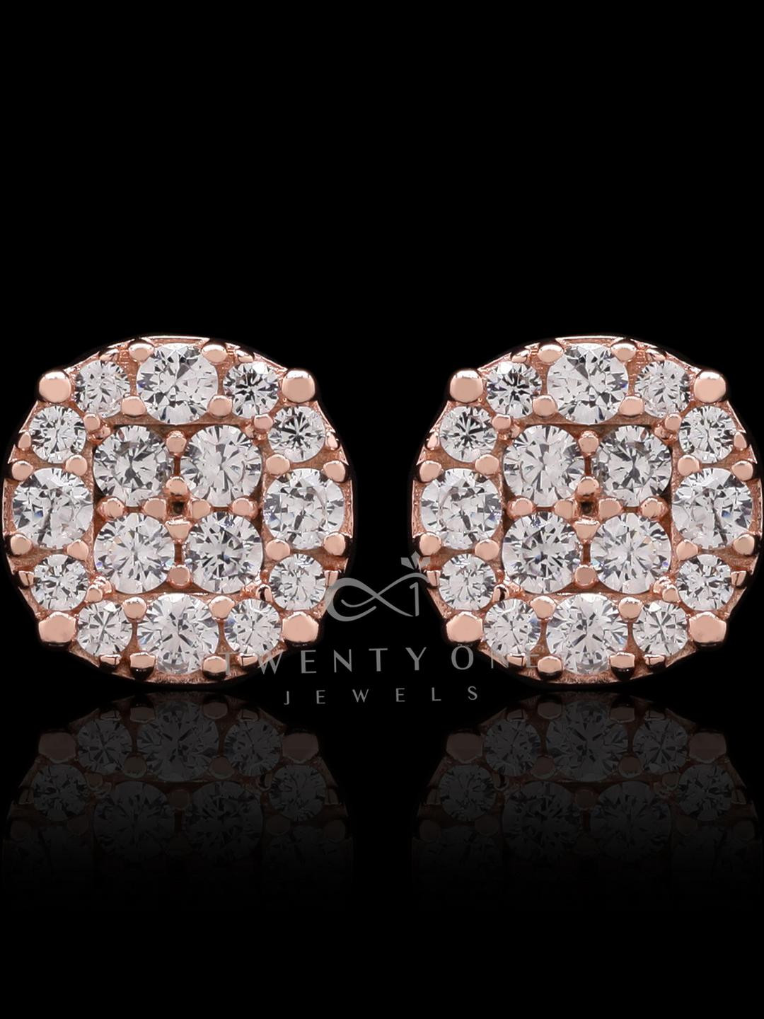 Rose Gold Kiora Diamond Studs on 925 Silver.