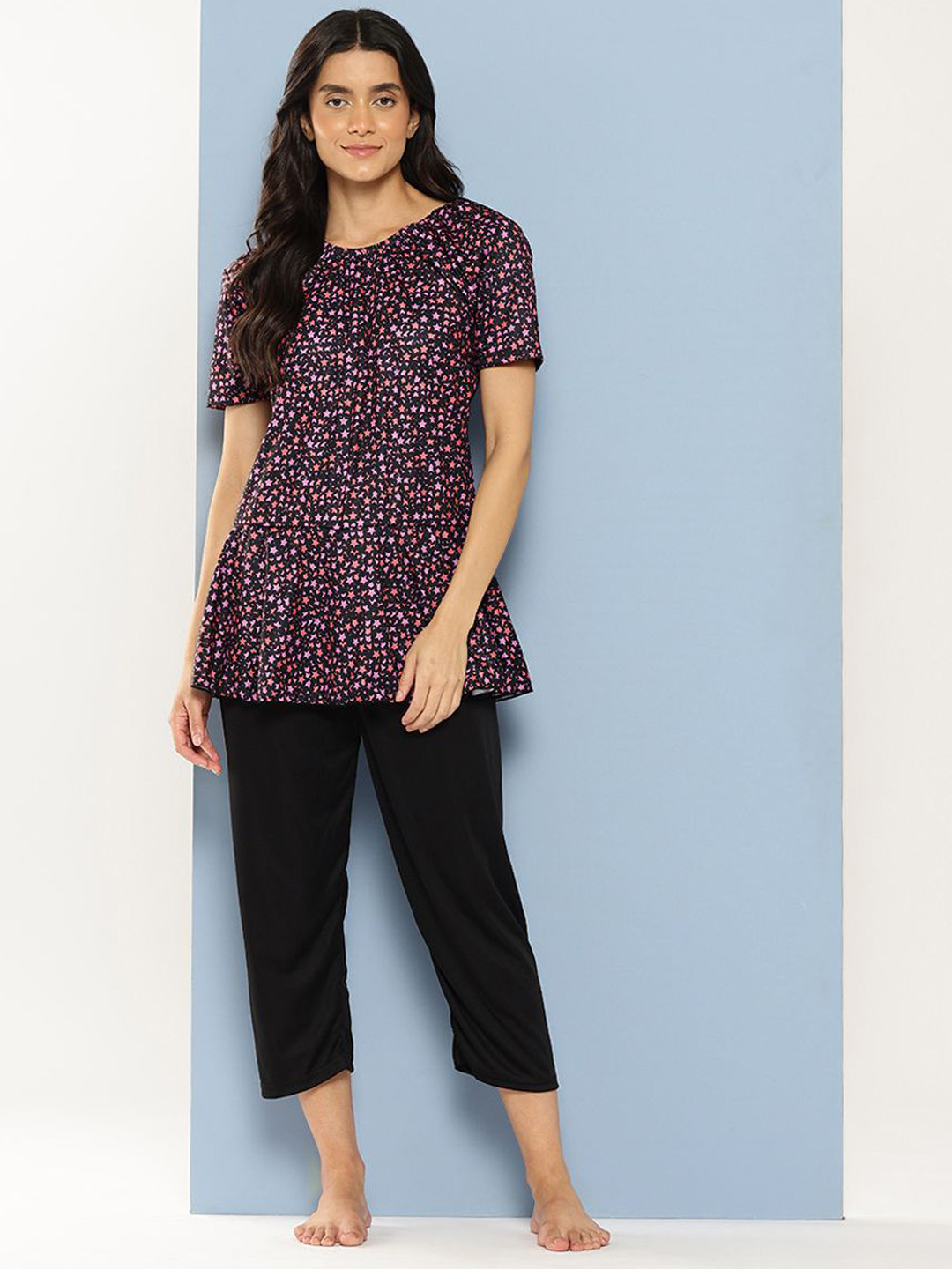 BAESD Plus Size Printed Swimwear & Attached Shorts With Cap