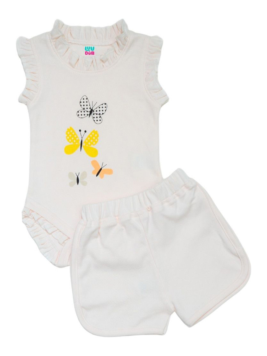 LUV-DUB Kids Printed Round Neck Pure Cotton T-shirt With Shorts