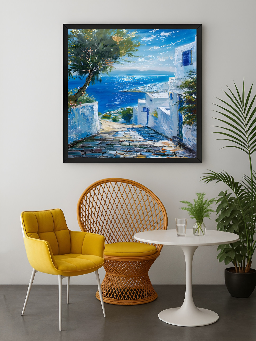 999Store Blue & Green Mediterranean Street View Canvas Wall Art