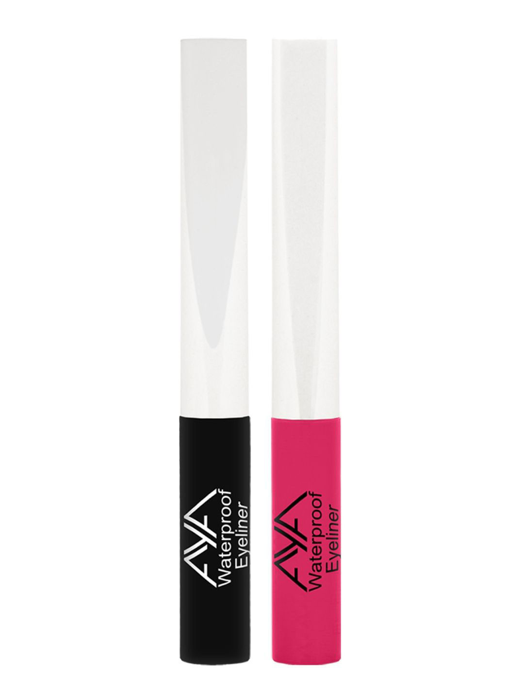 AYA Set Of 2 Long-Lasting Waterproof Liquid Eyeliner - 5ml Each - Kohl Black - Pink