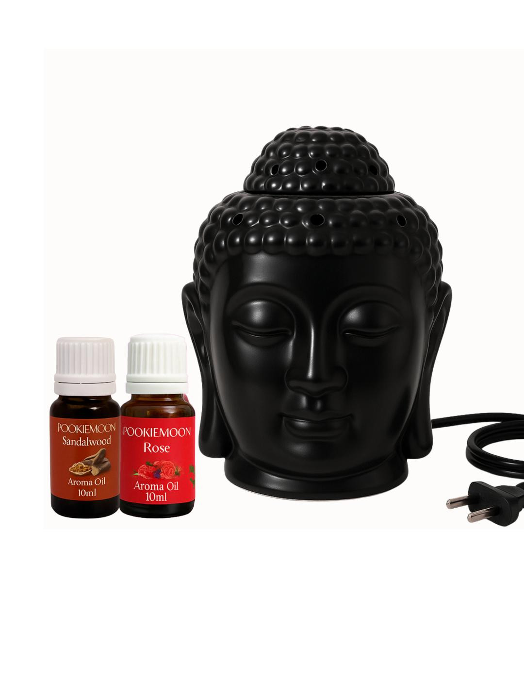 Pookiemoon Ceramic Buddha Diffuser with Rose and Sandalwood Oils 10ml Each