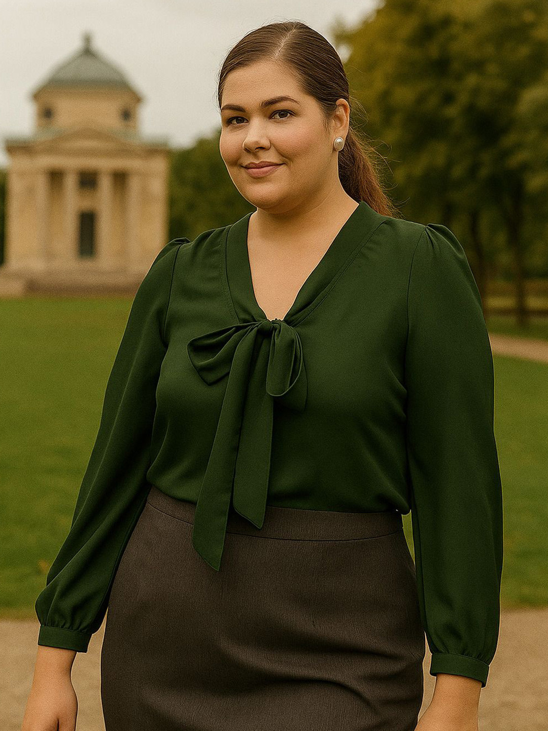 La Zoire Women Pleated Plus Size Full Sleeve Top