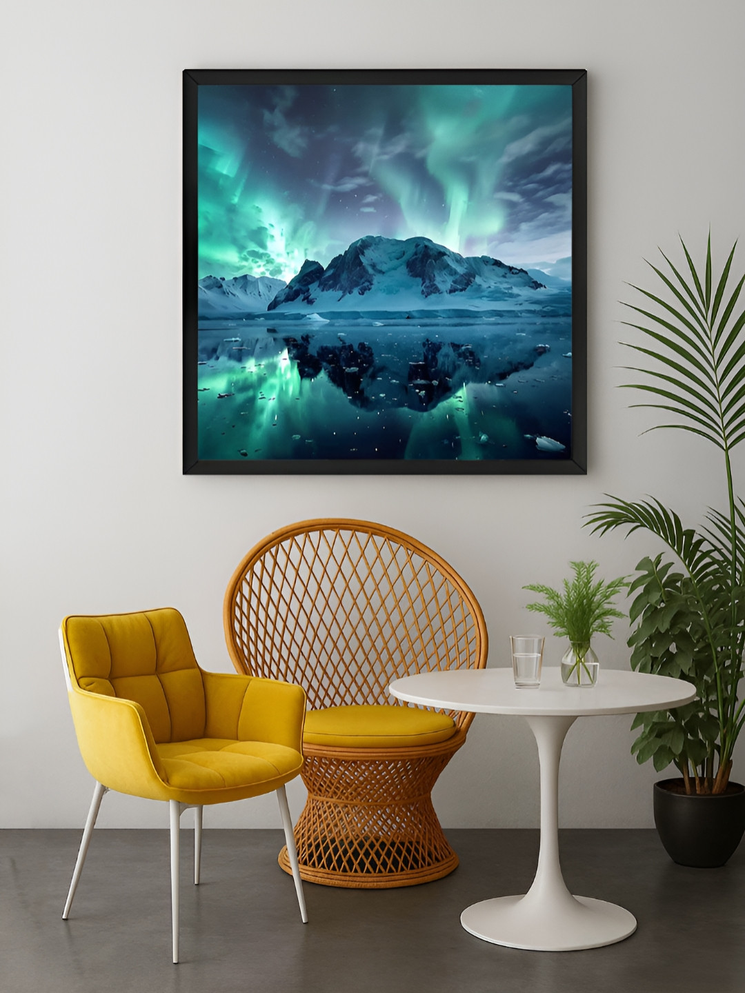 999Store Green & Navy Blue Arctic Landscape Canvas Wall Art