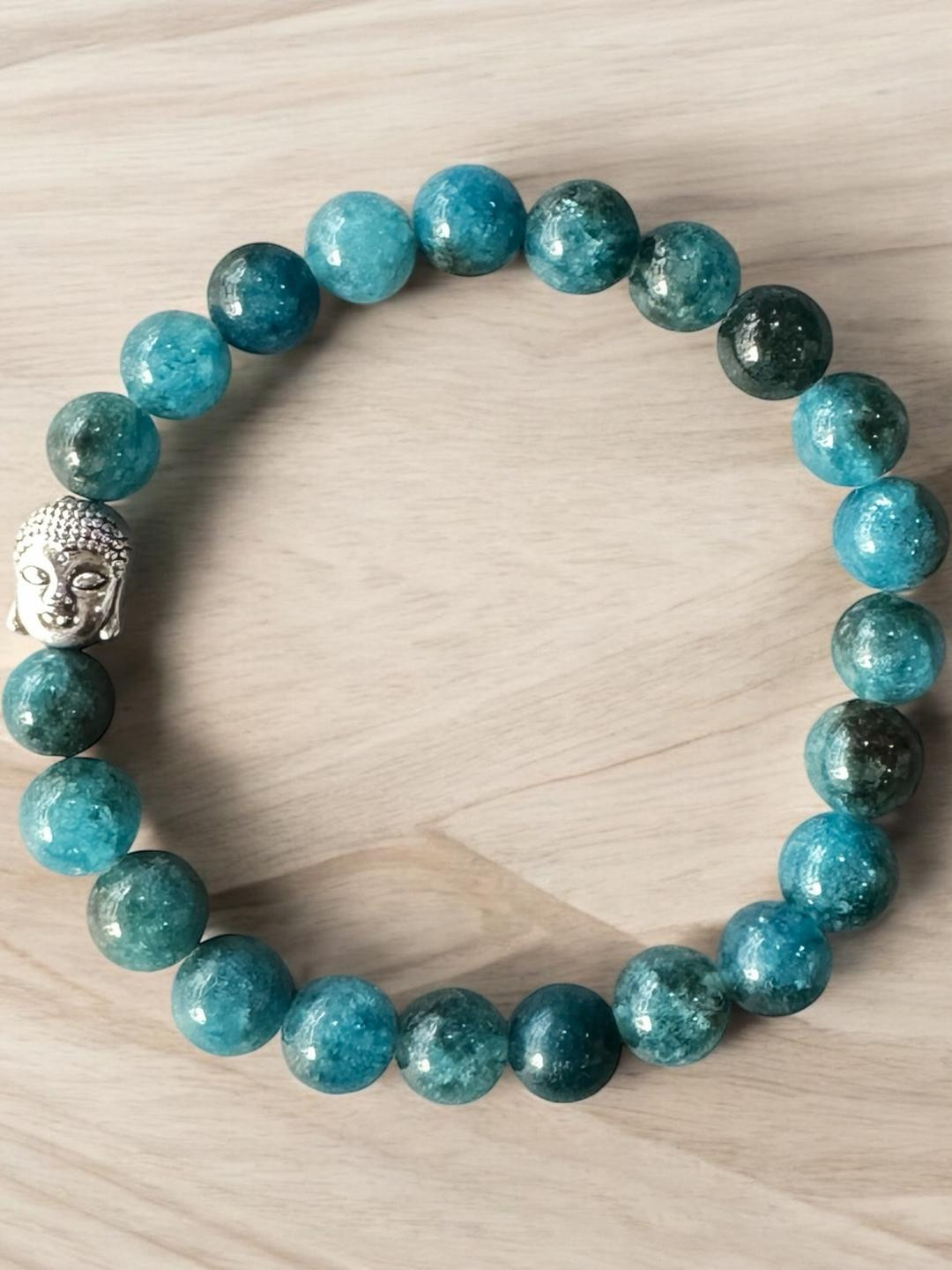 Gems Guru Unisex Buddha Bracelet with Apatite Bracelet
