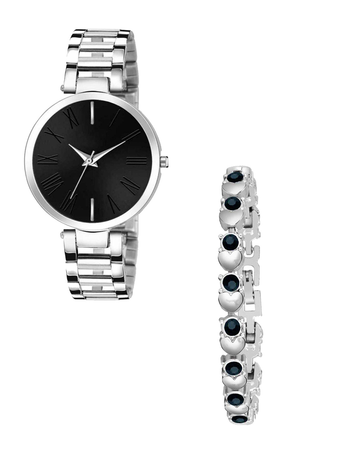 CSAMON Women Pack of 2 Analogue Watch Black Dial Titan Black Silver Dani