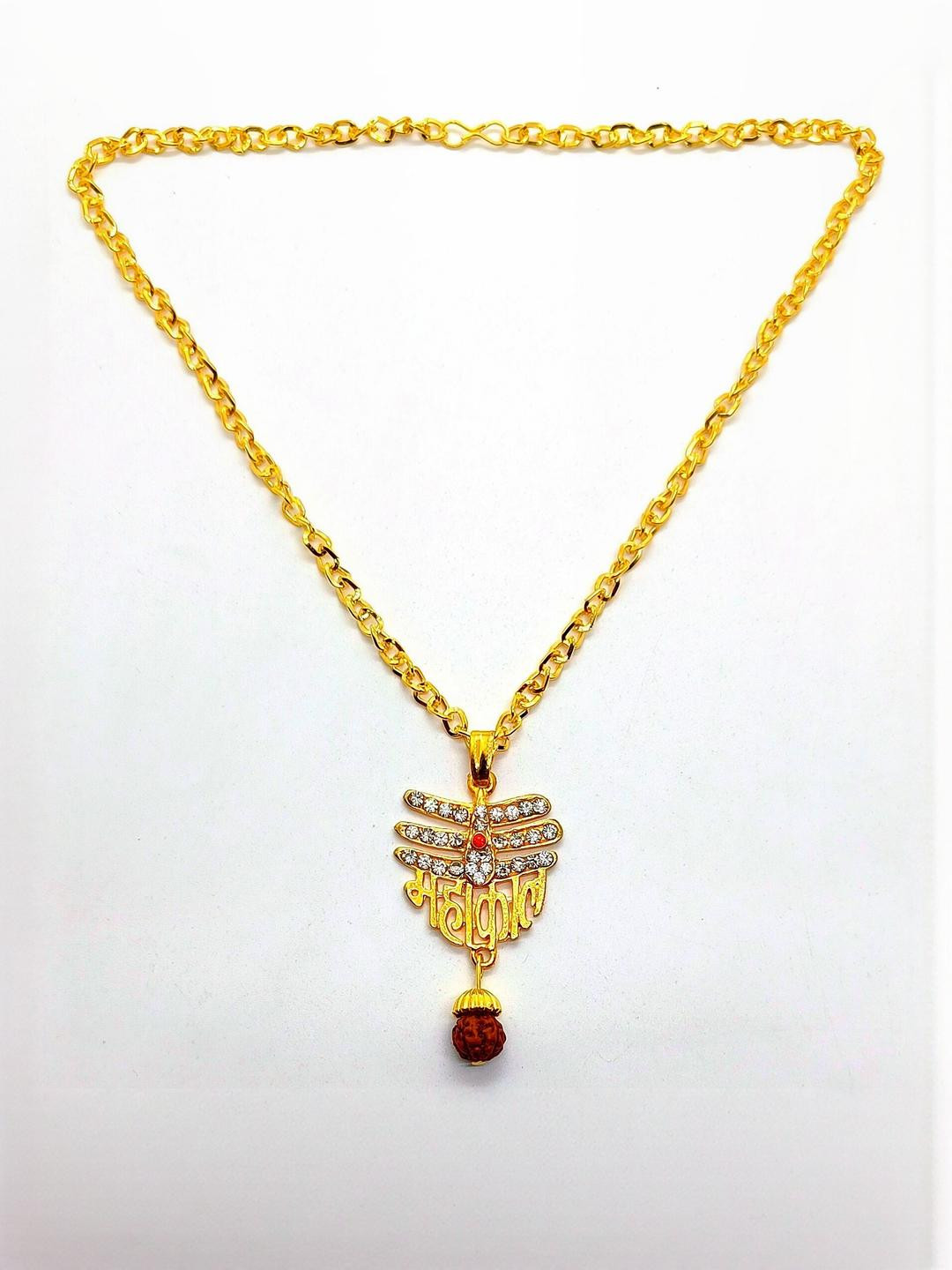 Dynamic Retail Global Men Artificial Stone Studded Stainless Steel Chain