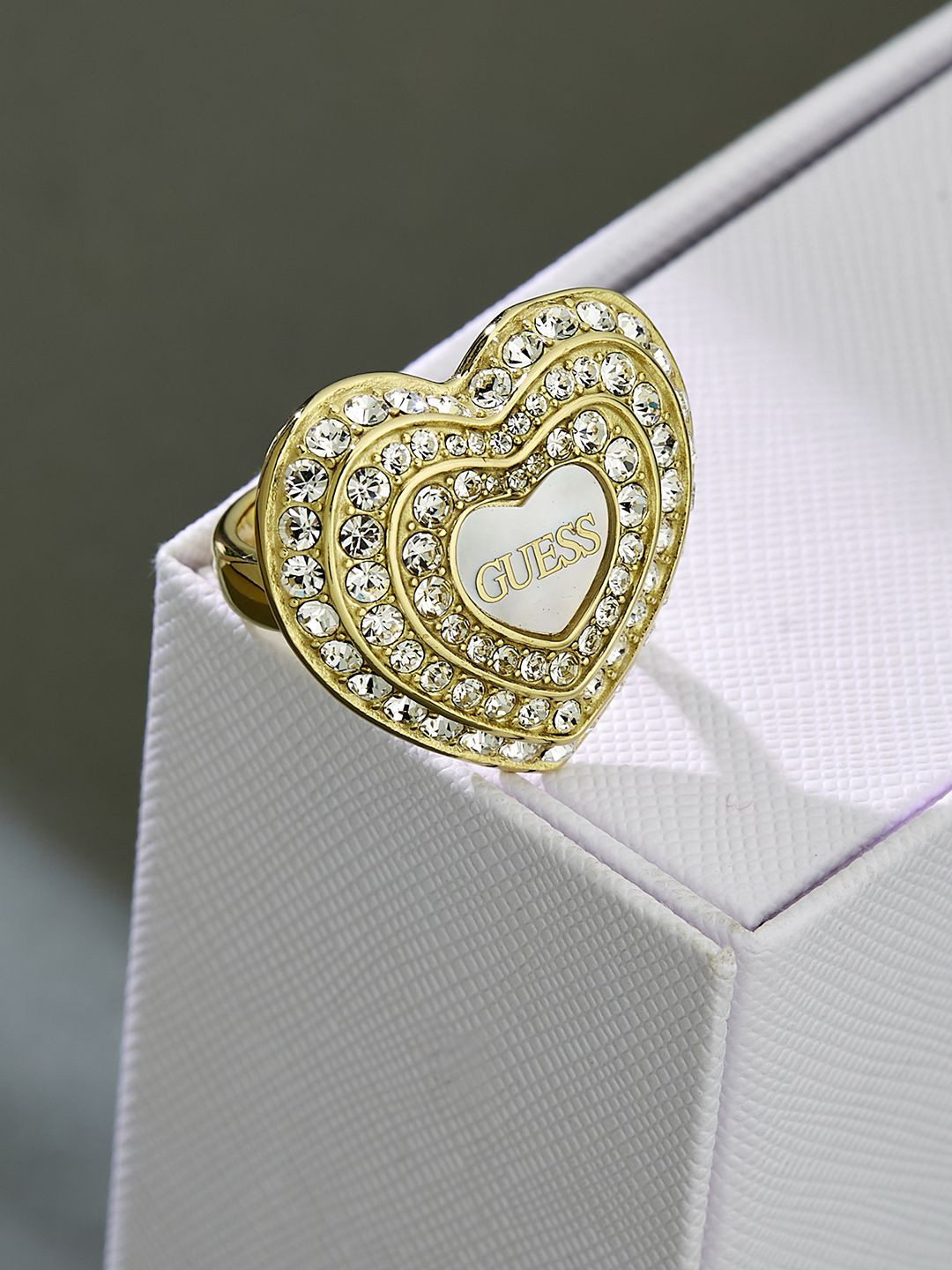 GUESS Women Amami Gold-Plated Stainless Steel Ring
