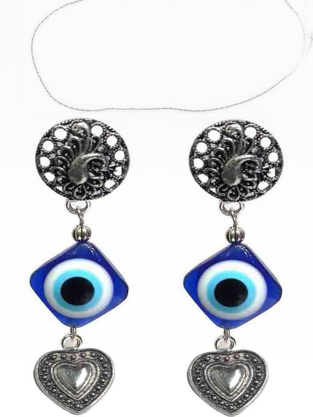 Gurjari Jewellers Tops + Evil Eye + HEART Brass Drops & Danglers