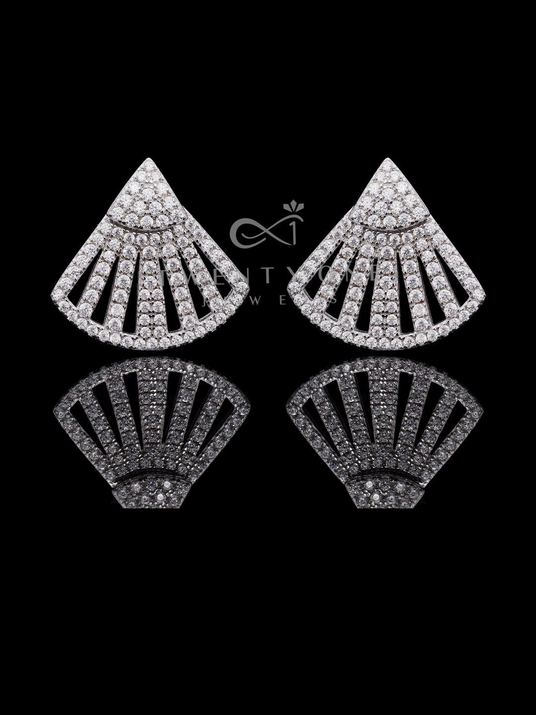 American Diamond Studded Faye Studs on 925 silver.