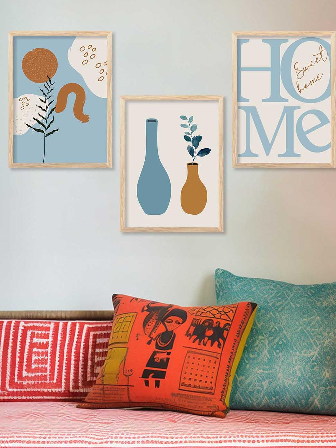 WALLLANE Multicoloured 3 Piece Canvas Wall Paintings