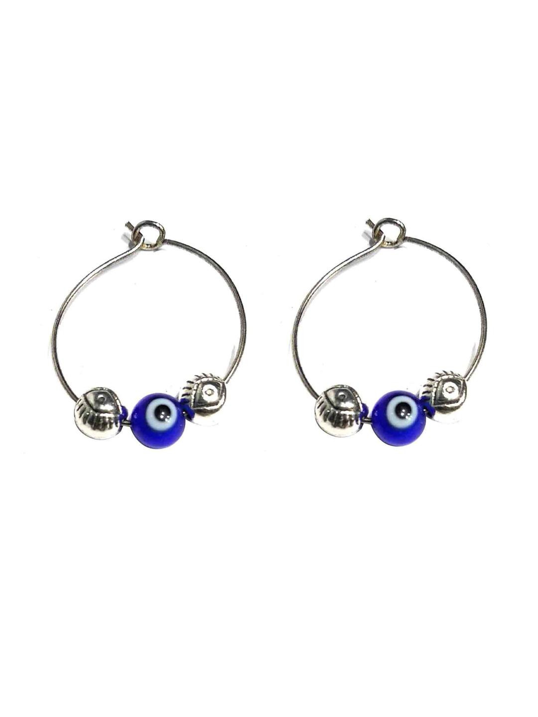 Gurjari Jewellers hoop earing with and EvilEye Beads Brass Hoop Earring