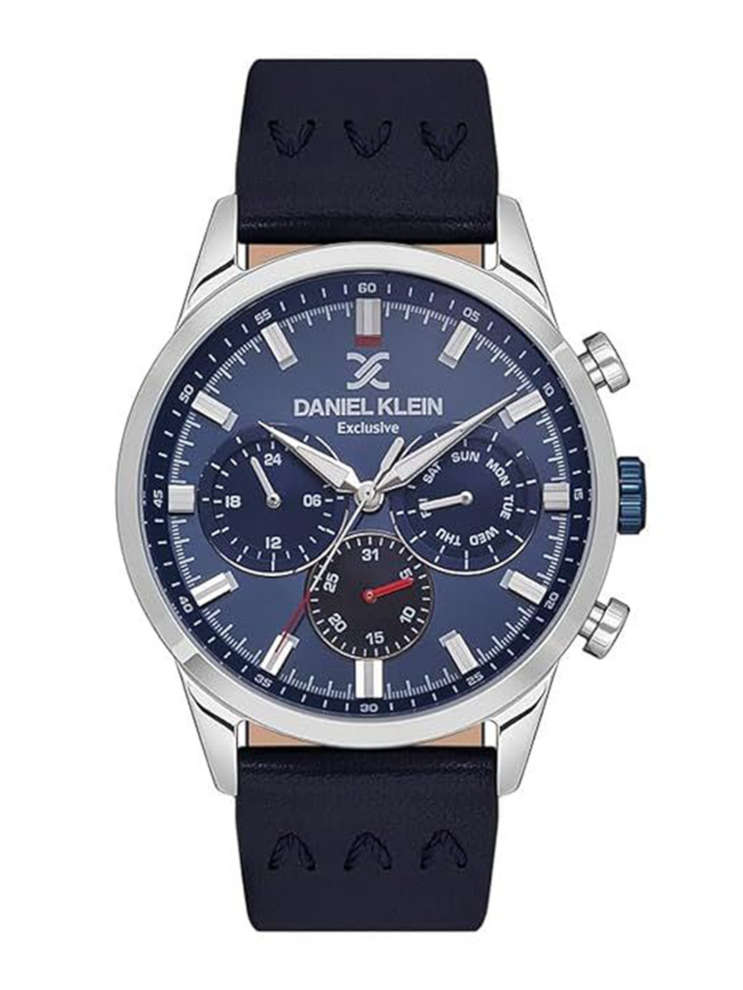 Daniel Klein Exclusive Men Leather Straps Round Reset Time Analogue Watch DKX.1.13546-2