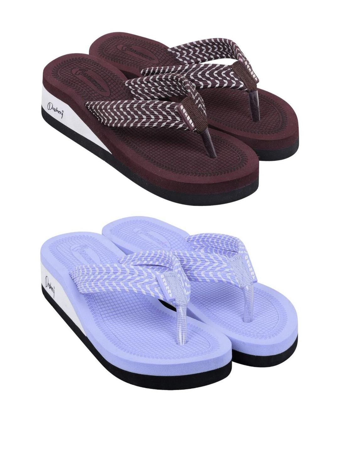 DASHNY Women Ortho Care Extra Soft Heel Flip-Flops -  Pack Of 2