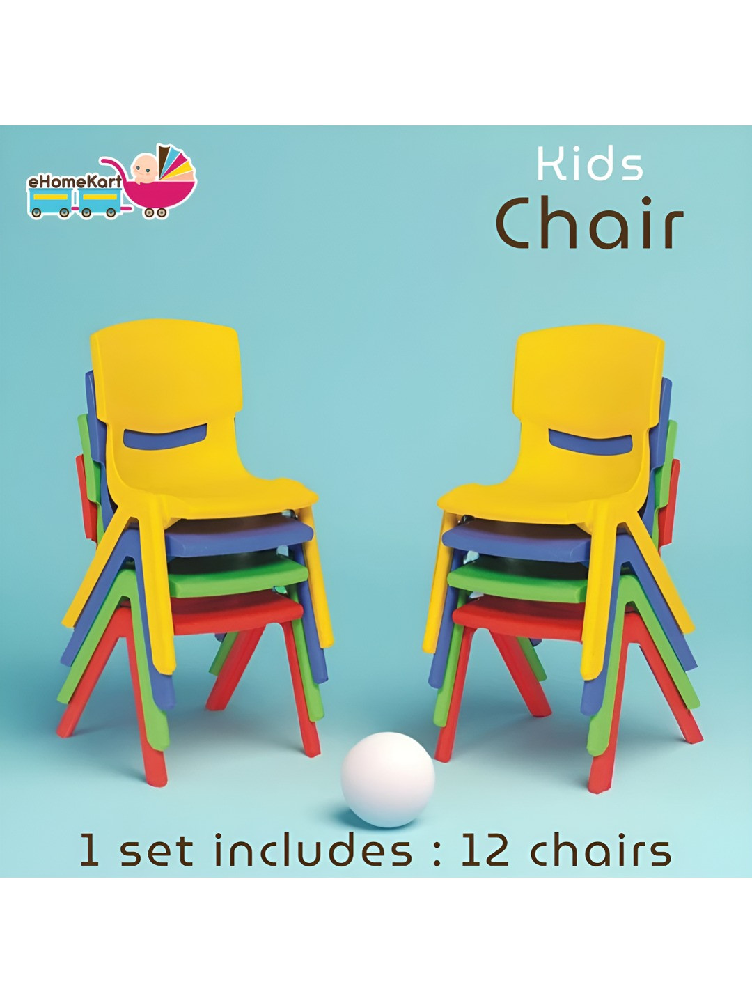 Ehomekart Kids Set of 12 Chairs With Strong Backrest
