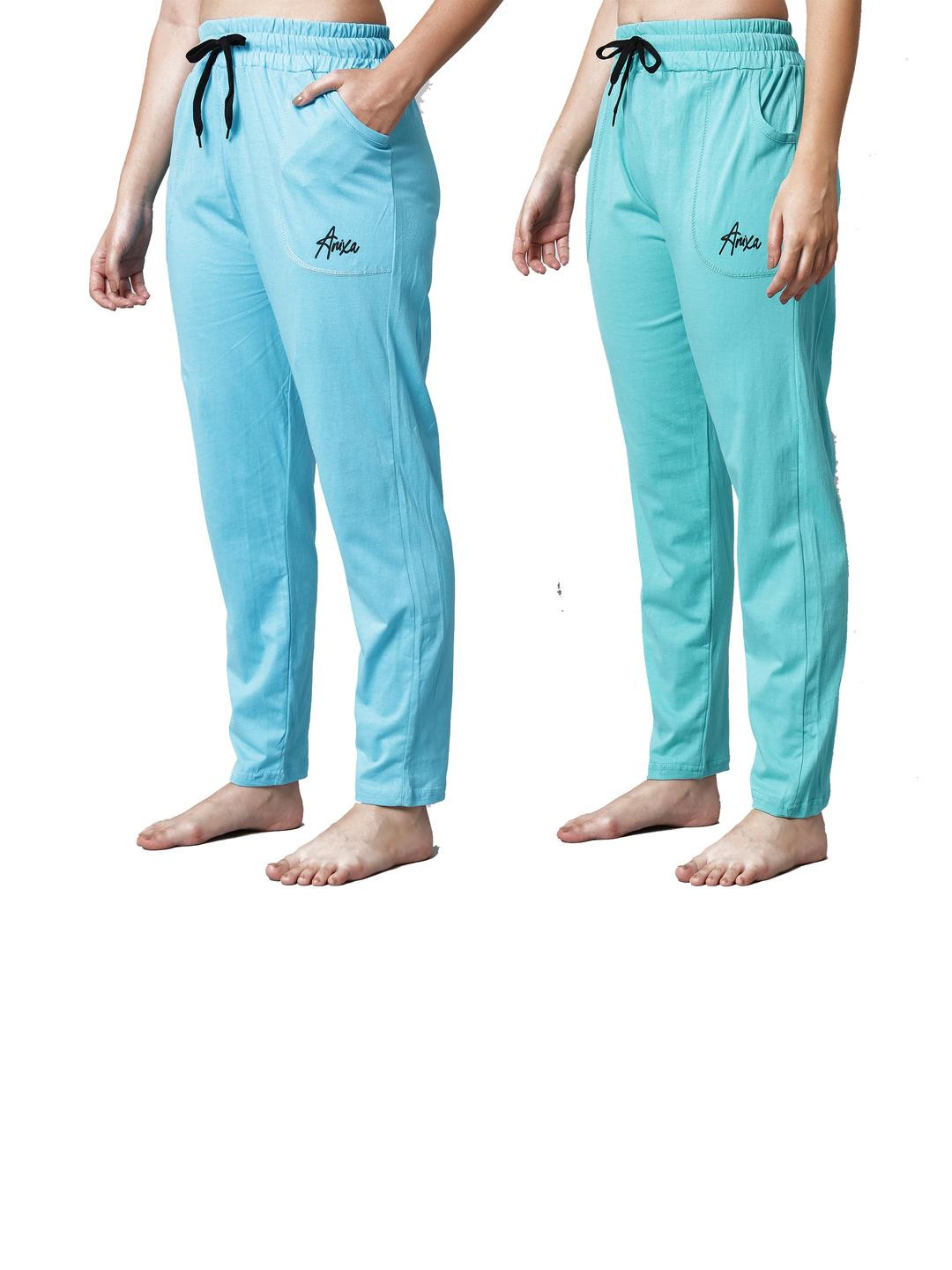 TRENDY WORLD Pack of 2 Blue Women Cotton Relax Fit Pyjamas