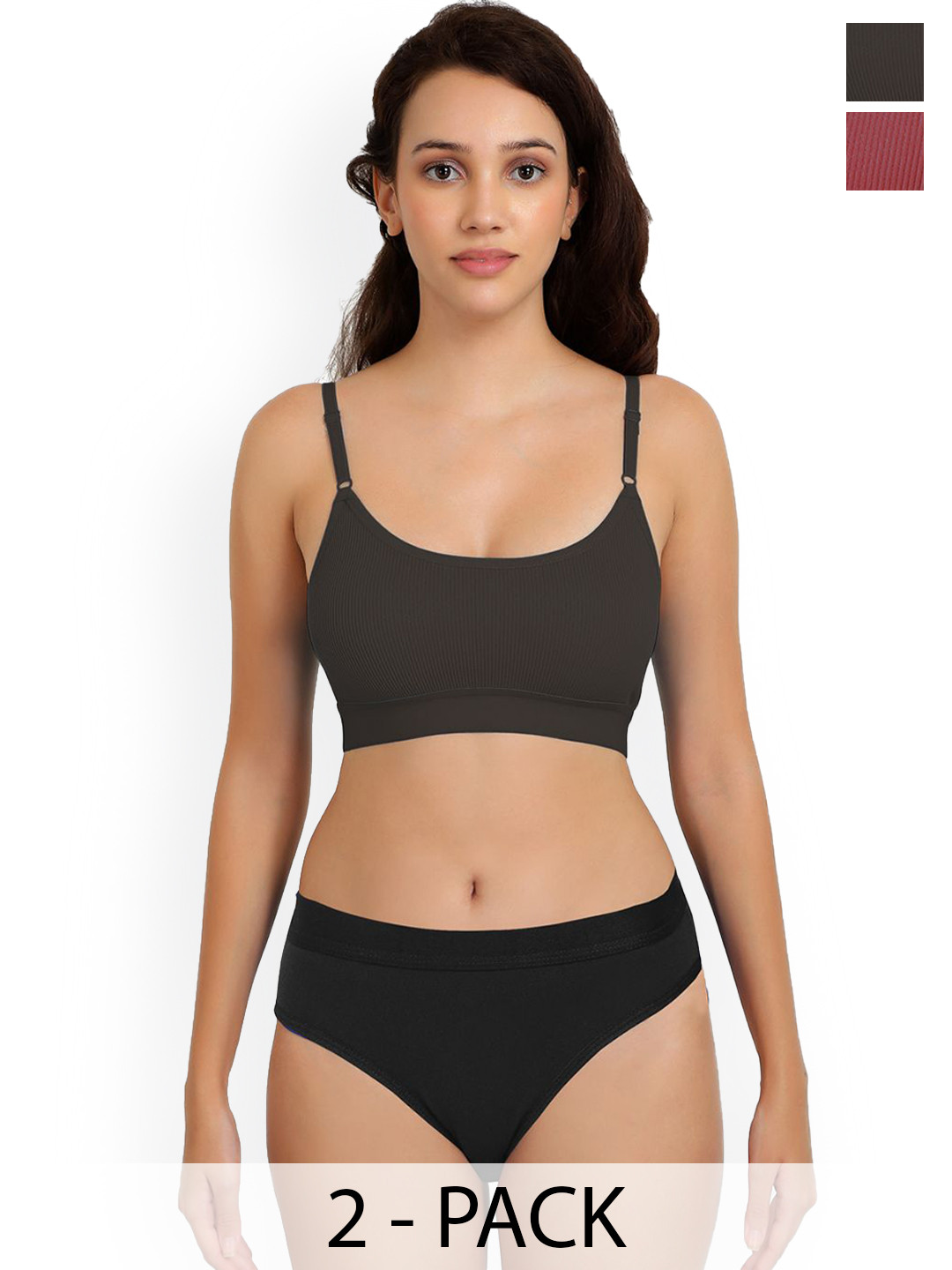 Samvar Pack Of 2 Non Padded Lingerie Sets Goma Set_M,Bl