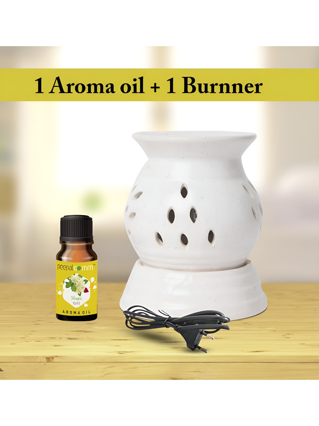 PEEPALCOMM 2Pcs White Electric Scented Diffuser With Mogra Oil - 10 ml