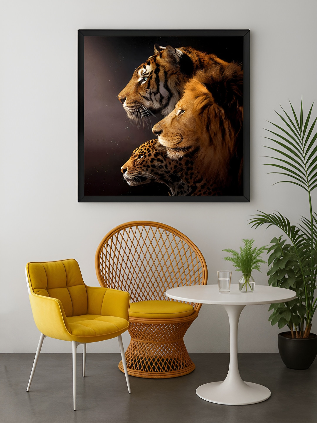 999Store Brown & Black Big Cats Printed Canvas Wall Art