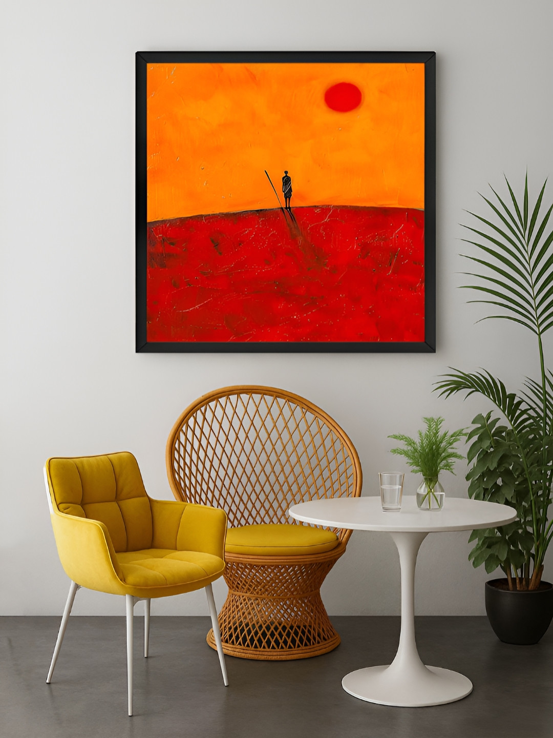 999Store Orange & Black Fruit Tree Canvas Wall Art