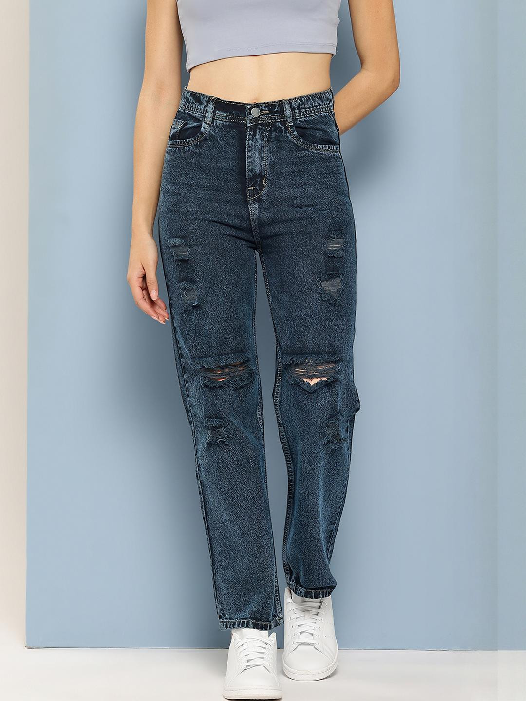 Womens Casual Wear Navy Blue Colour Denim Jeans