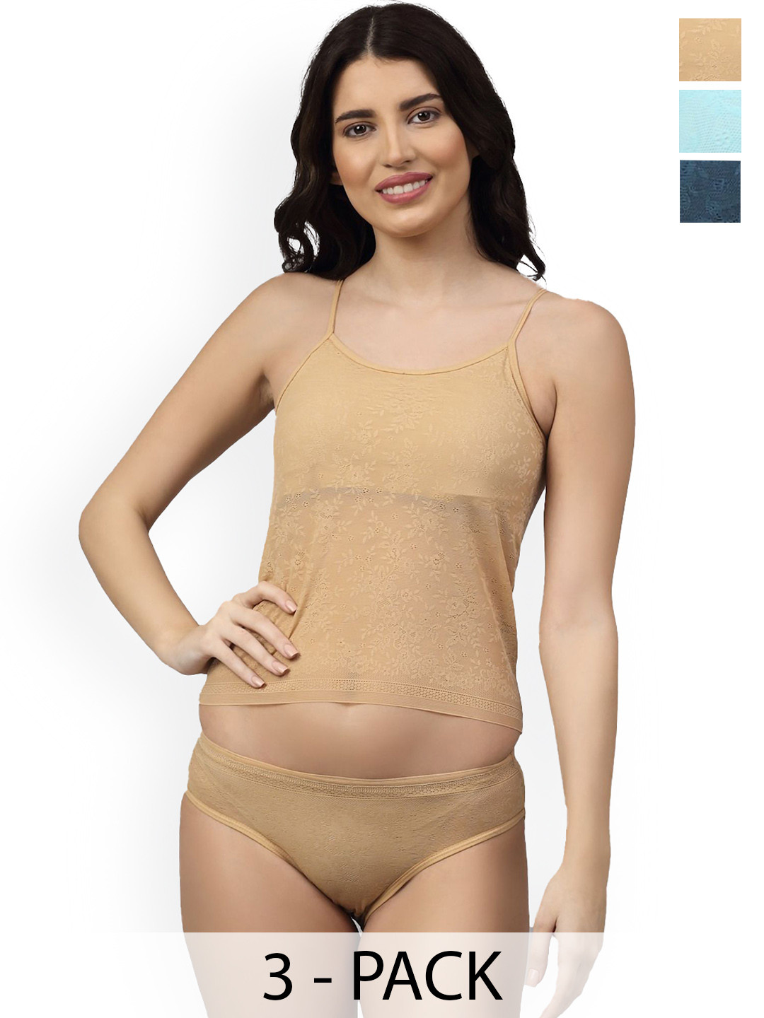 Samvar Pack Of 3 Non-Padded Lingerie Set A_June-Set_B,G,Br