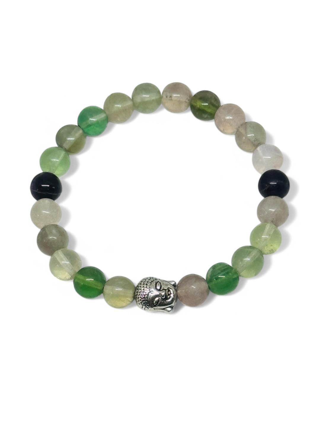 Buddha Fluorite Stone Bracelet for Peace & Healing | Spiritual Energy Bracelet