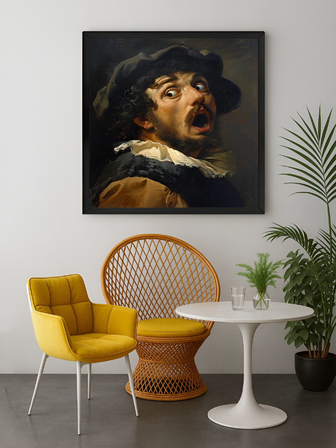 999Store Brown & Black Man Printed Canvas Wall Art