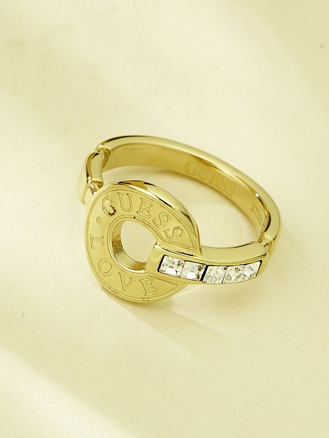 GUESS Women Love Gold-Plated Stainless Steel Ring