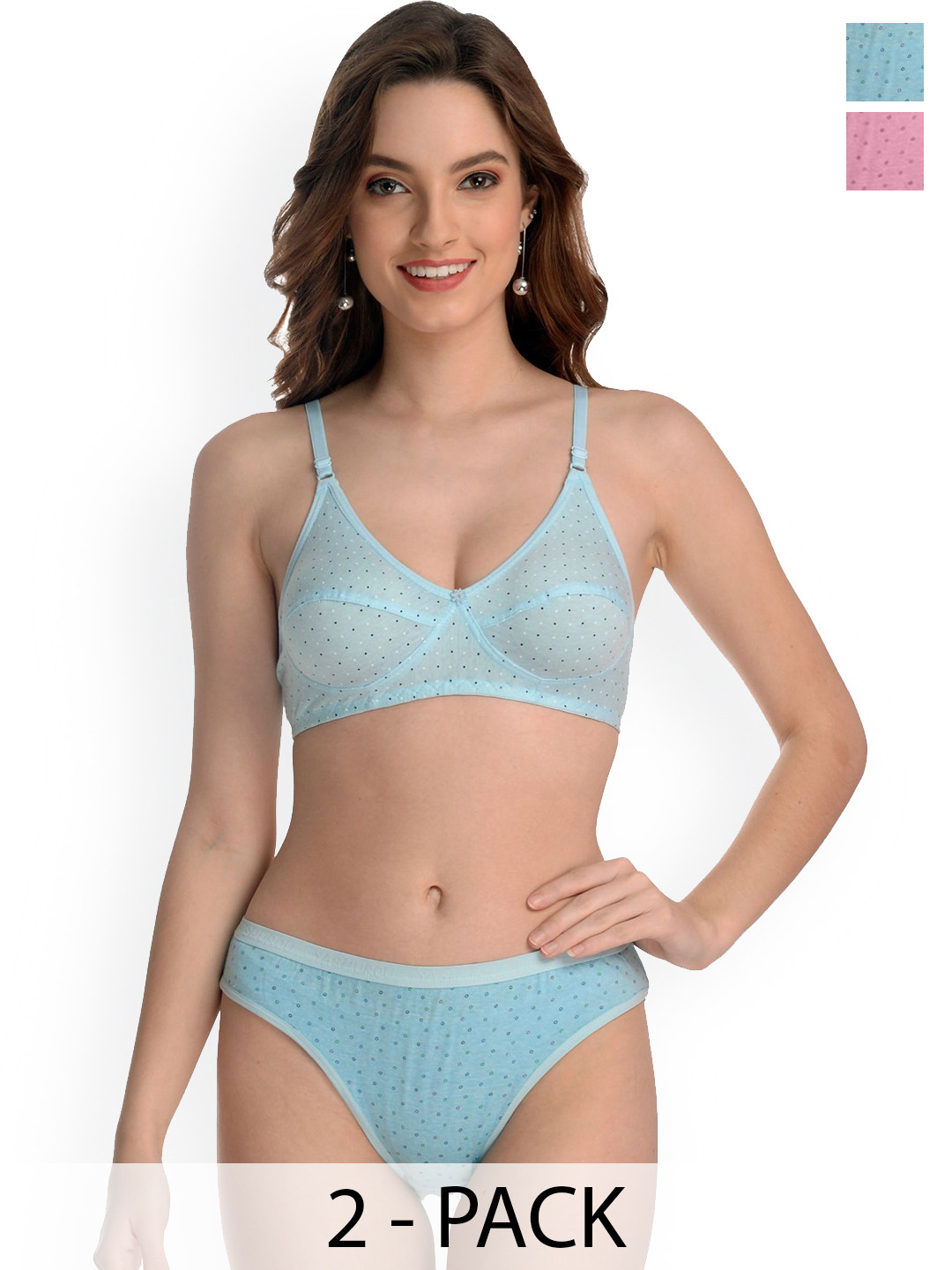 Samvar Pack Of 2 Non Padded Lingerie Sets A_ZB-Set_P,B