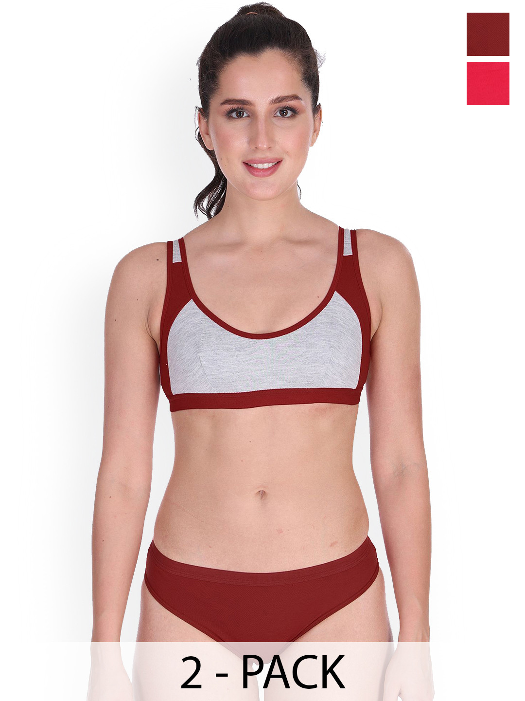 Samvar Pack Of 2 Non-Padded Lingerie Set  SNYC-Set_P,M