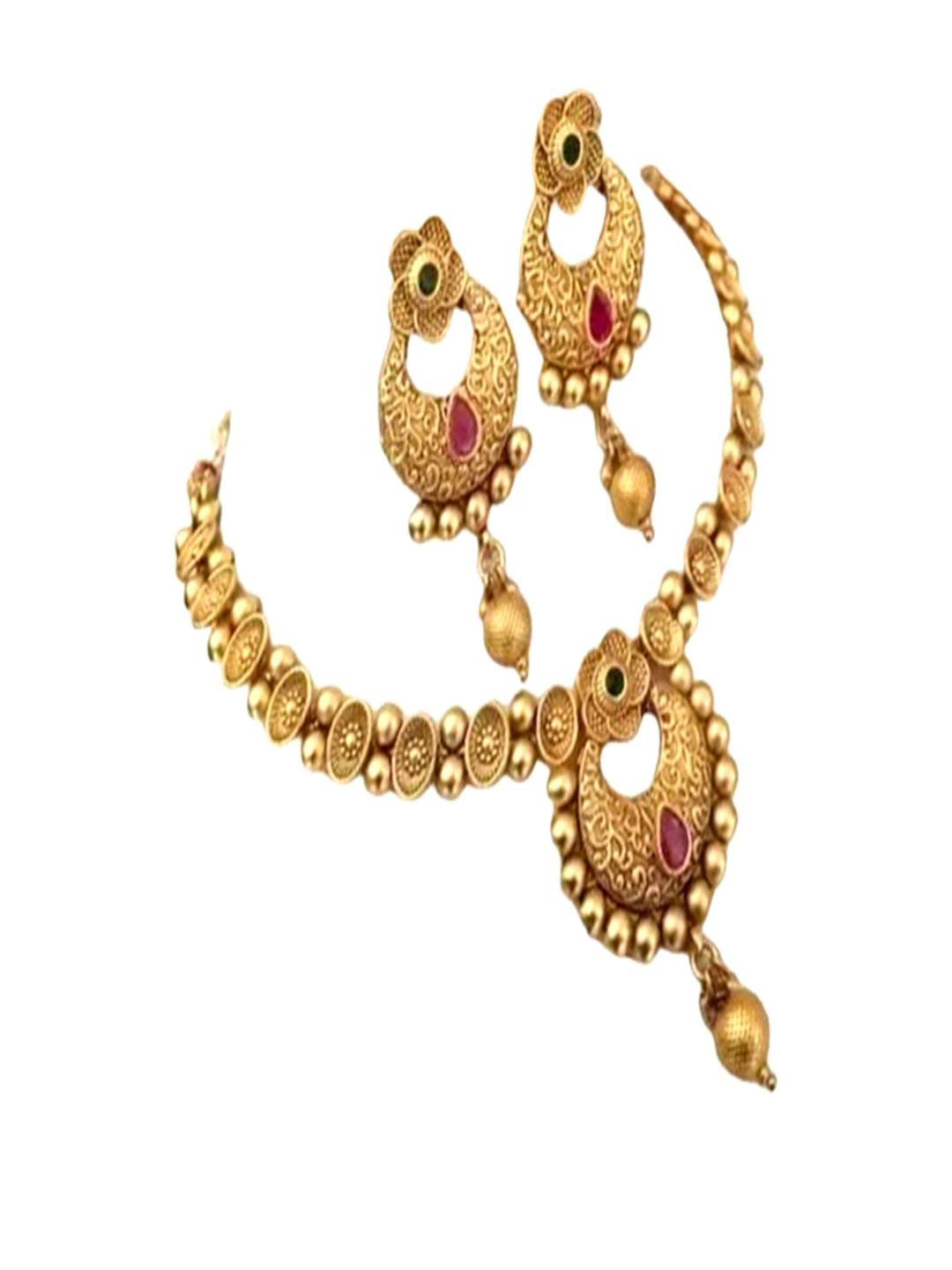 J D Jewellers Women Gold Jewellery Set