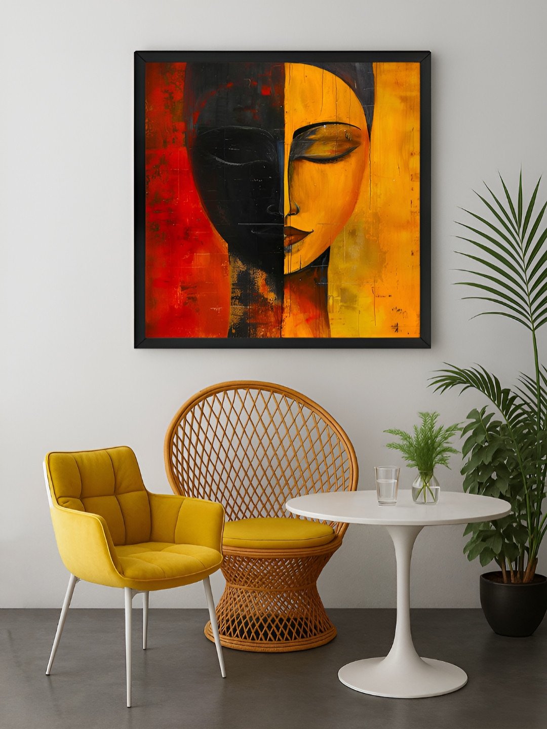 999Store Yellow & Red Buddha Religious Canvas Wall Art