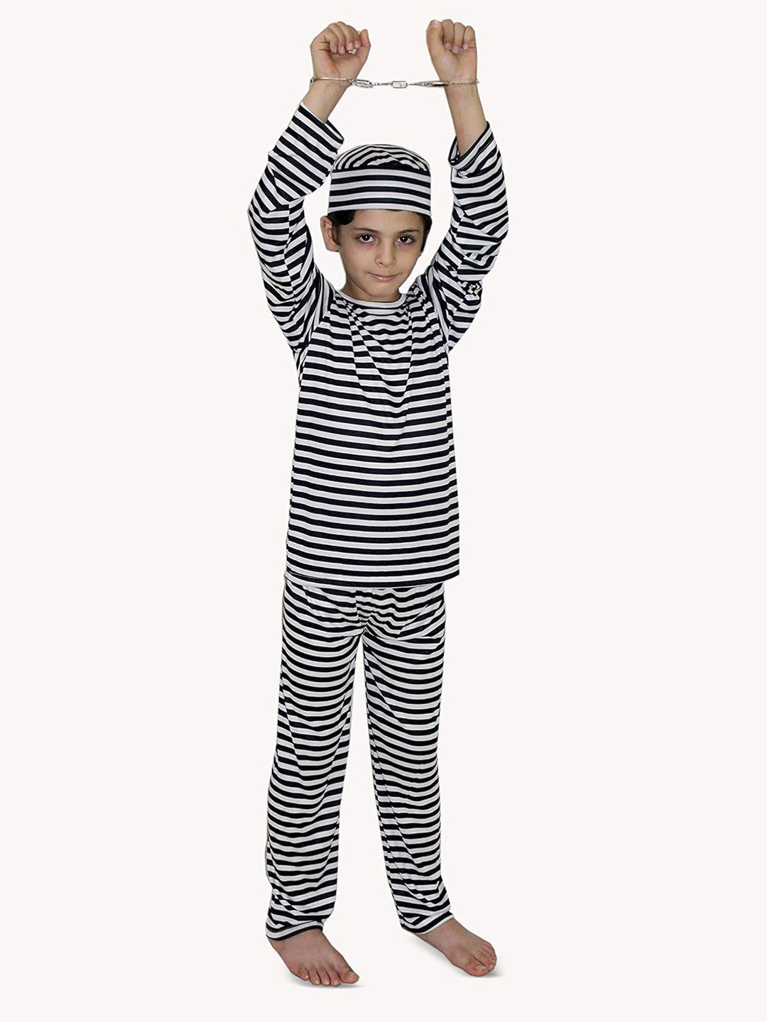 Kaku Fancy dresses Boys Striped Jail Dress T-shirt With Trousers