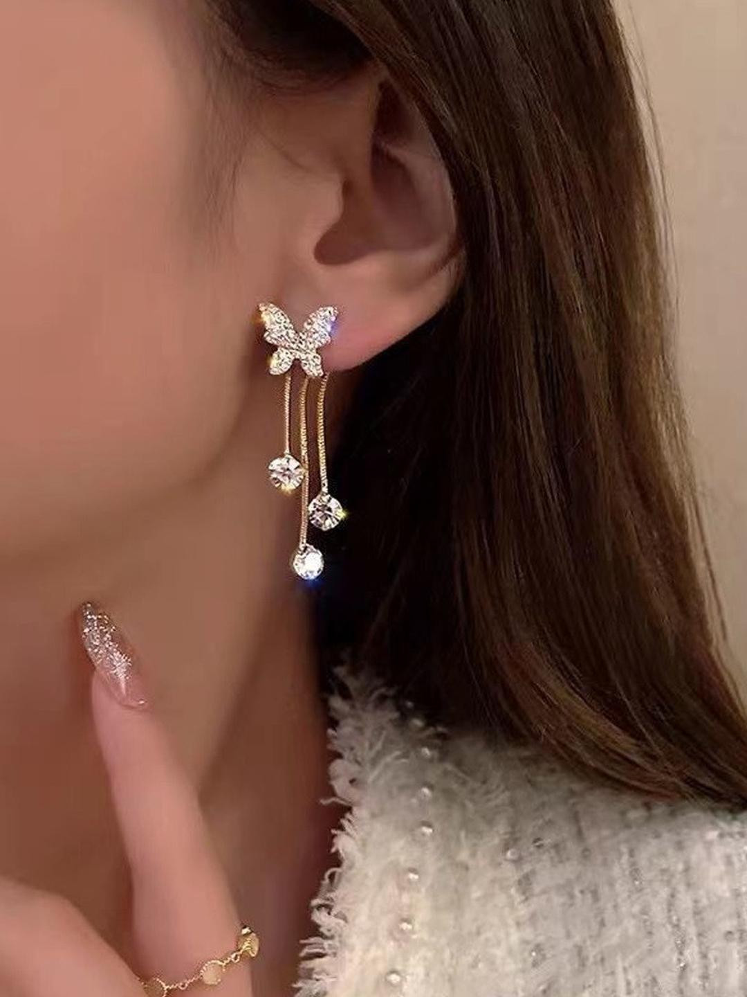 TheVineGirl Butterfly Tassels Shaped Drop Earrings