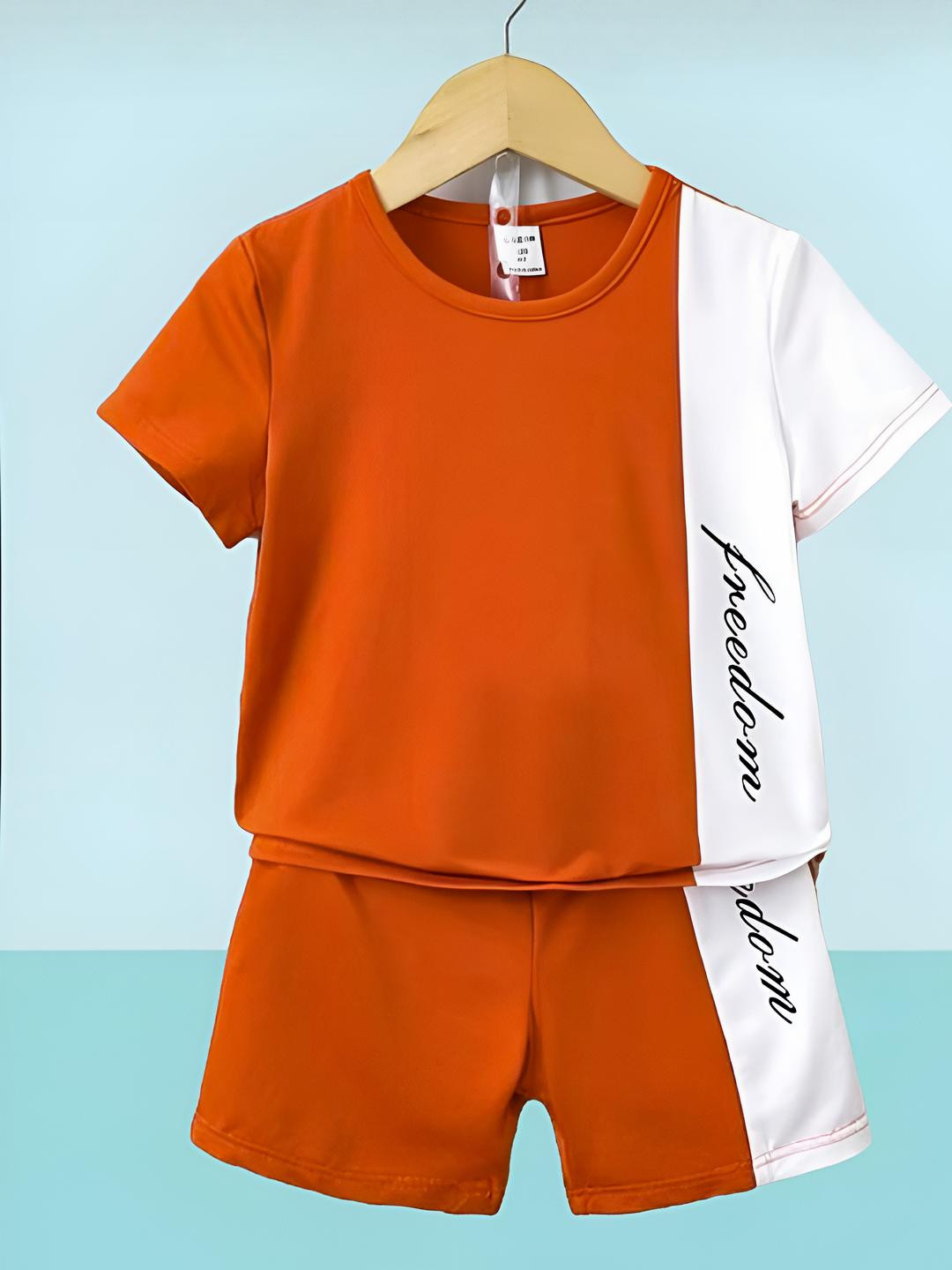 ELPIXIE FASHION Unisex Orange Clothing Set