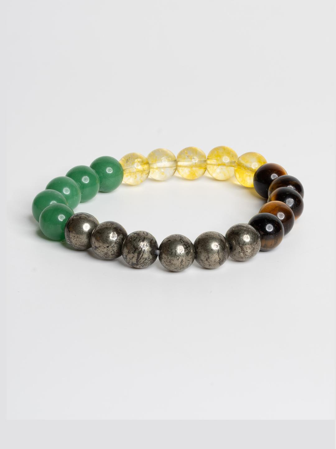 Look and Adorn Pyrite Citrine Tiger Eye & Aventurine Money Magnet Bracelet