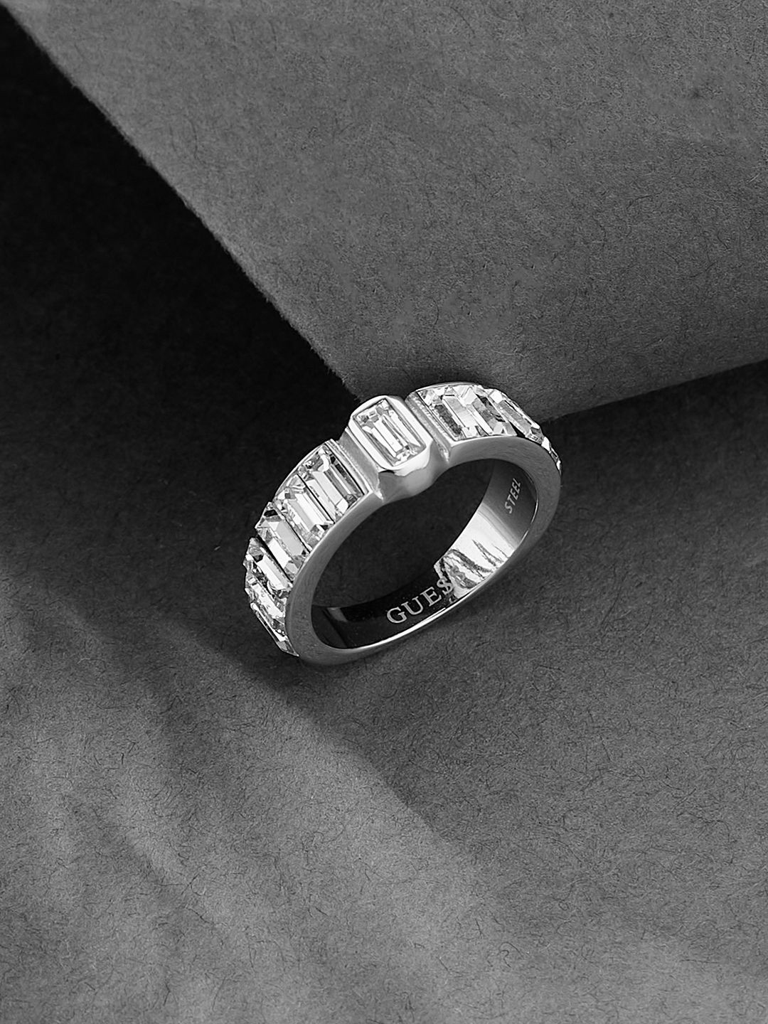 Women Hashtag Silver-Plated Stainless Steel Ring