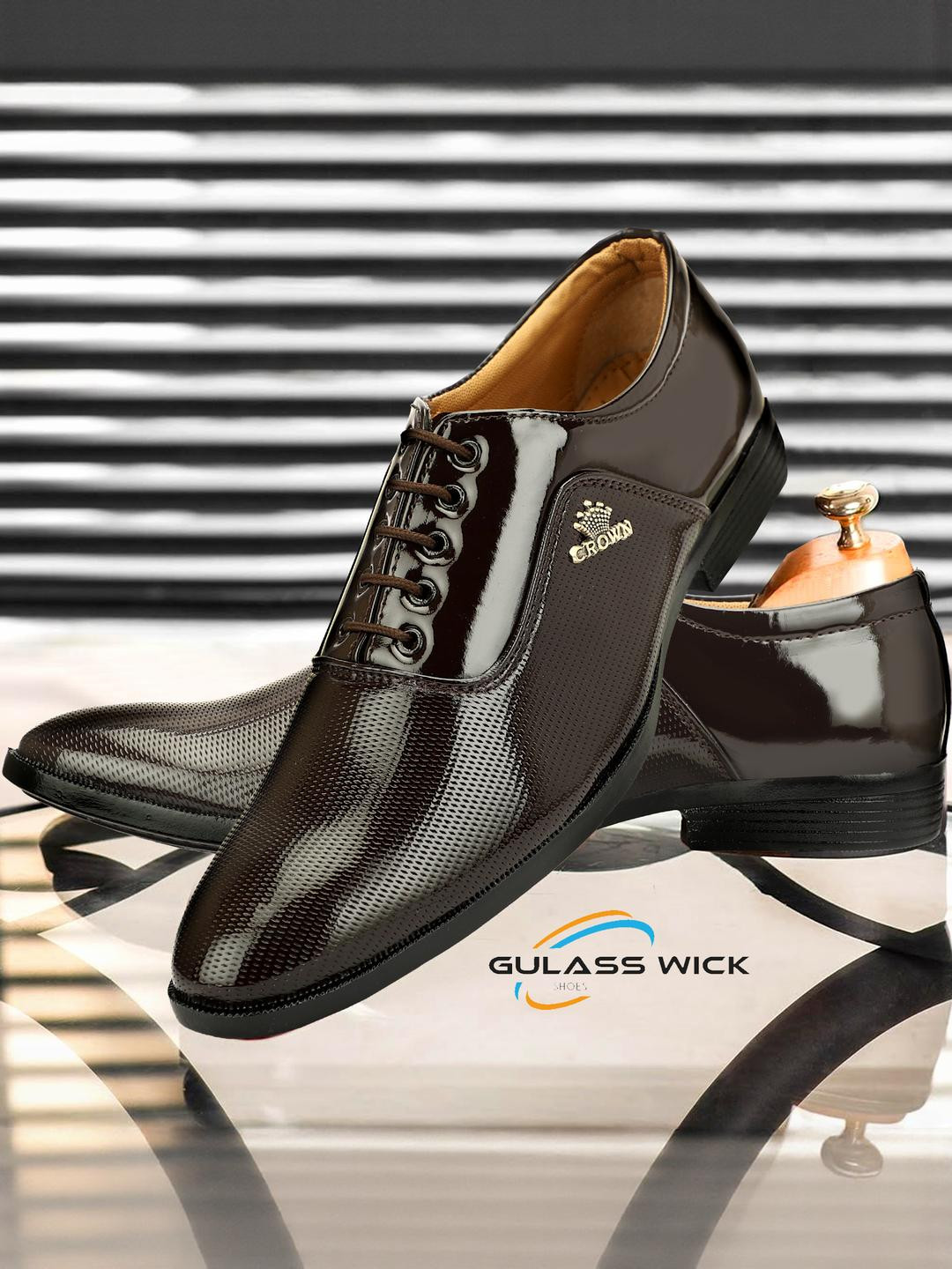 GULASS WICK Men Textured Formal Party Derbys