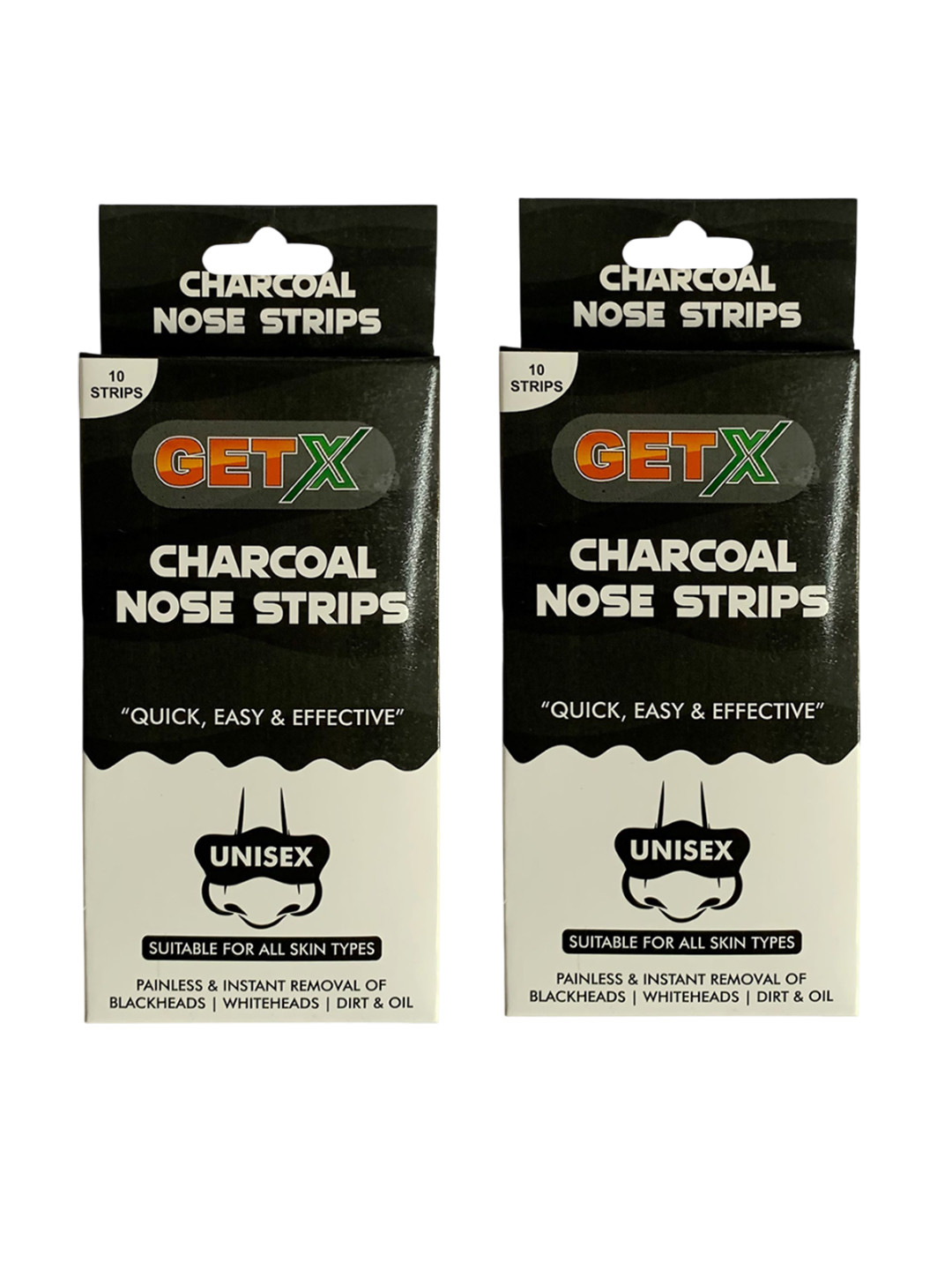 GETX Set Of 2 Charcoal Nose Strips - 10 Strips Each