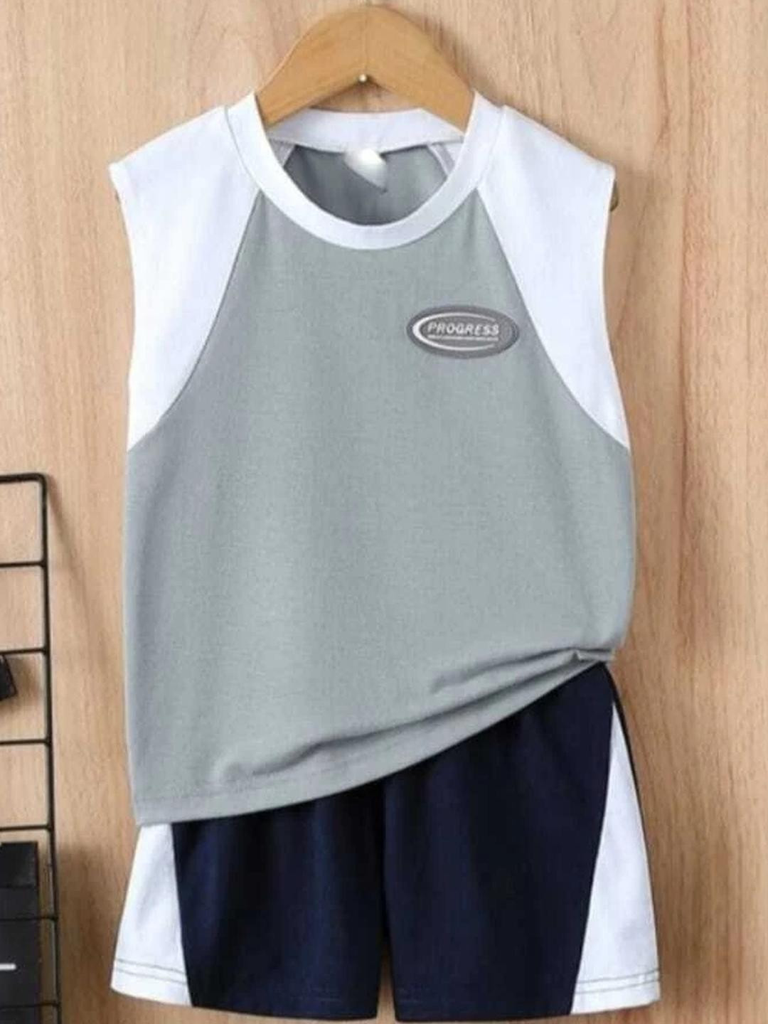 ELPIXIE FASHION Unisex Grey Clothing Set