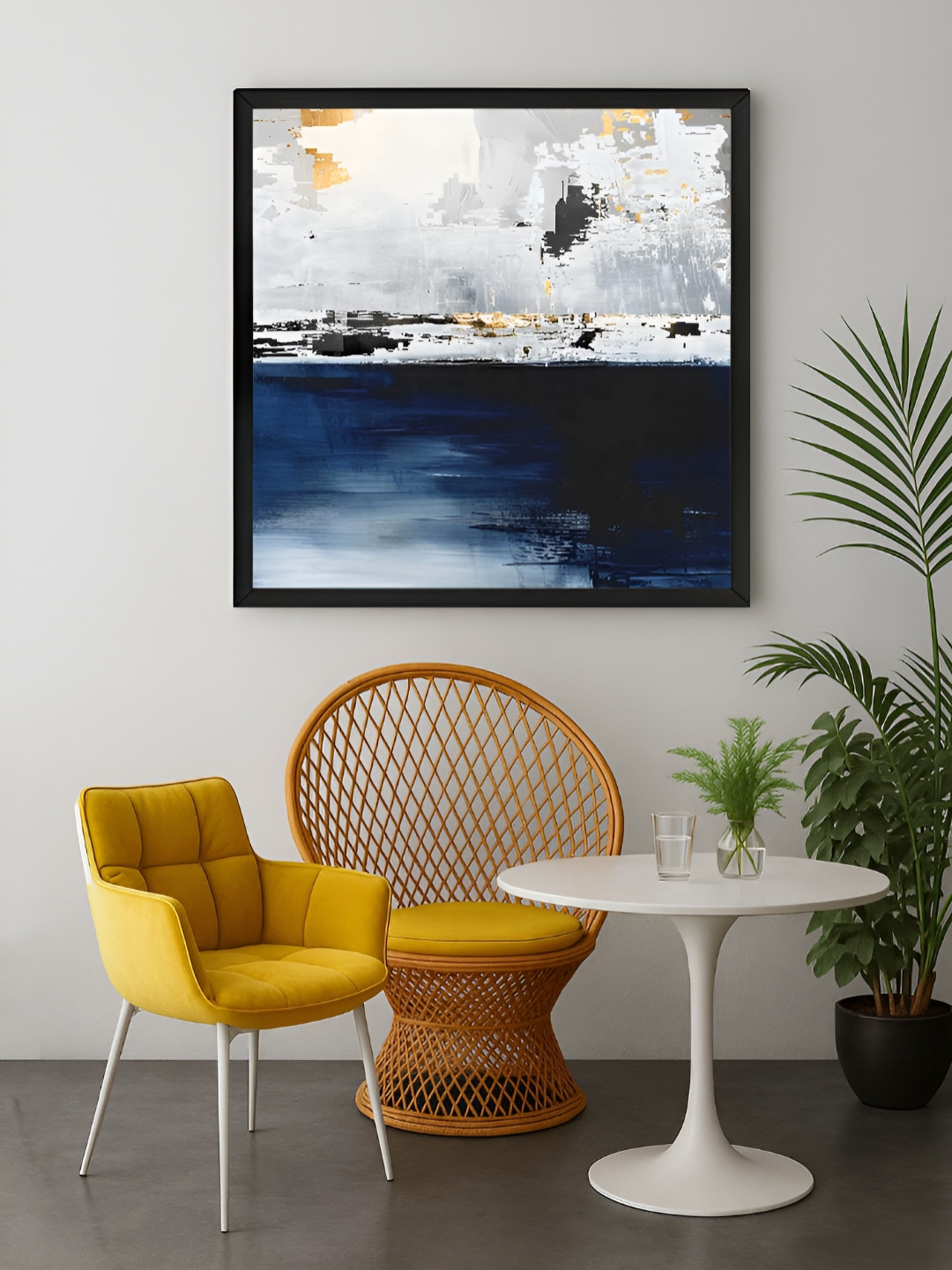 999Store White & Blue Ocean Canvas Wall Art