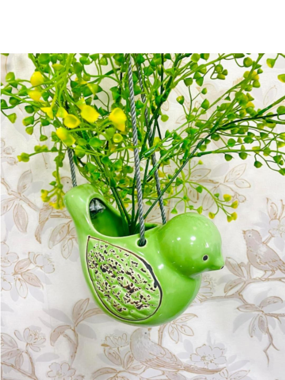 ALTAICA Ceramic Bird Hanging Flower Pot Planters