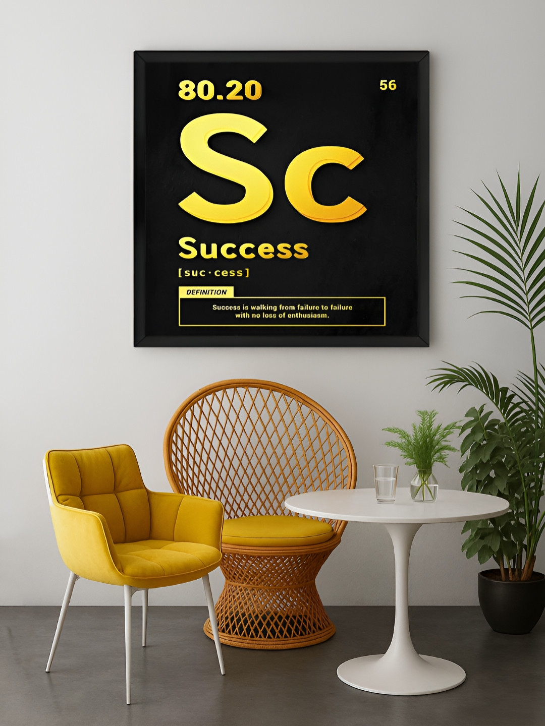 999Store Black & Yellow Success Canvas Wall Art