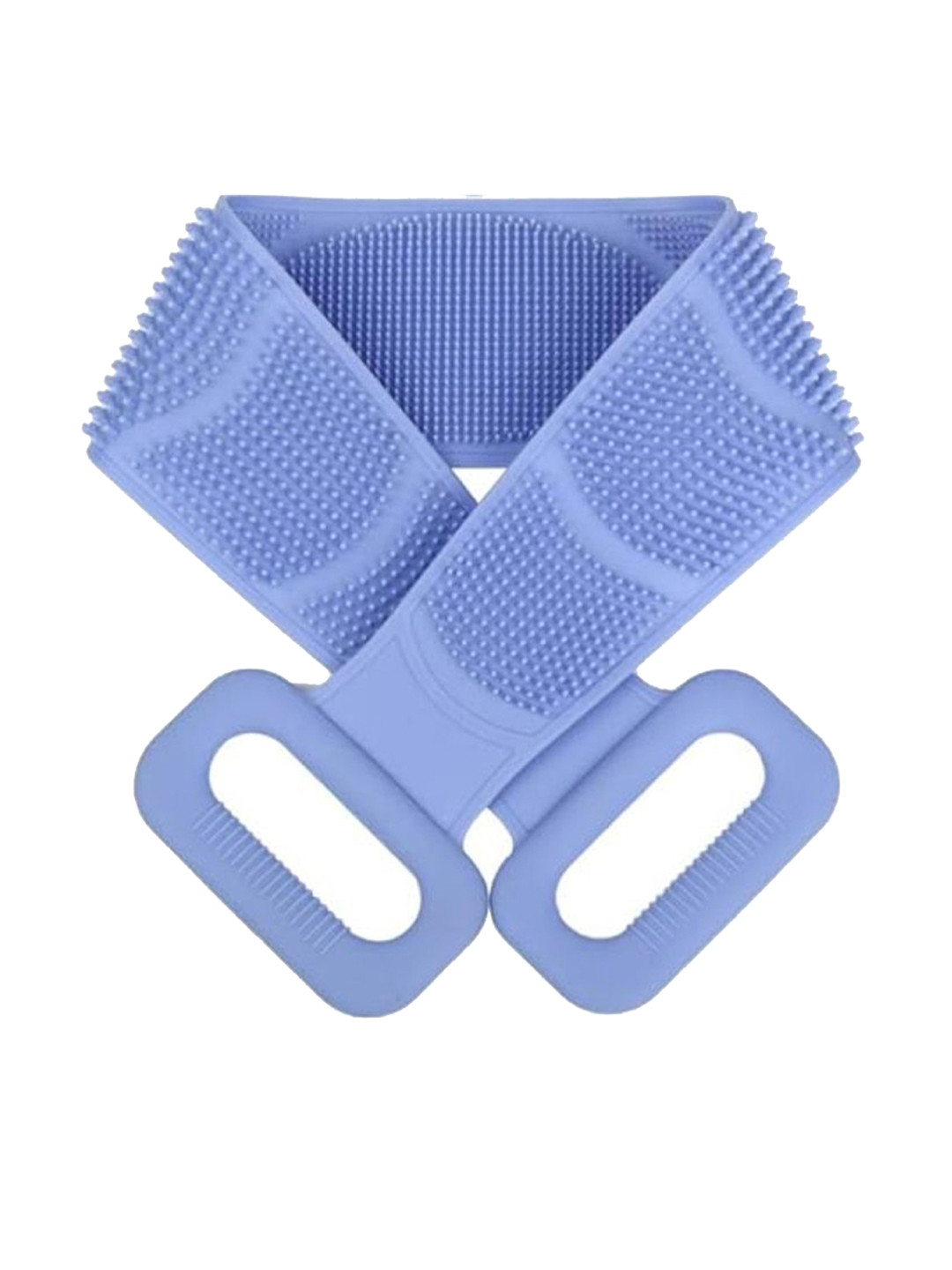 Flying Monk Soft Silicone Back Scrubber Brush Cum Belt For Exfoliating Shower Bath -Purple
