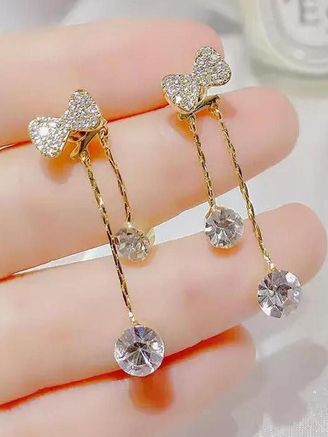 TheVine Girl Contemporary Bowknot Drop Earrings