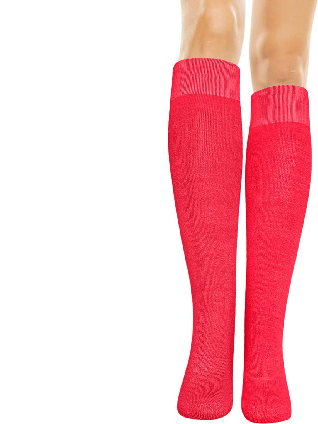 MUKHAKSH Girl's Red Knee Length Sock