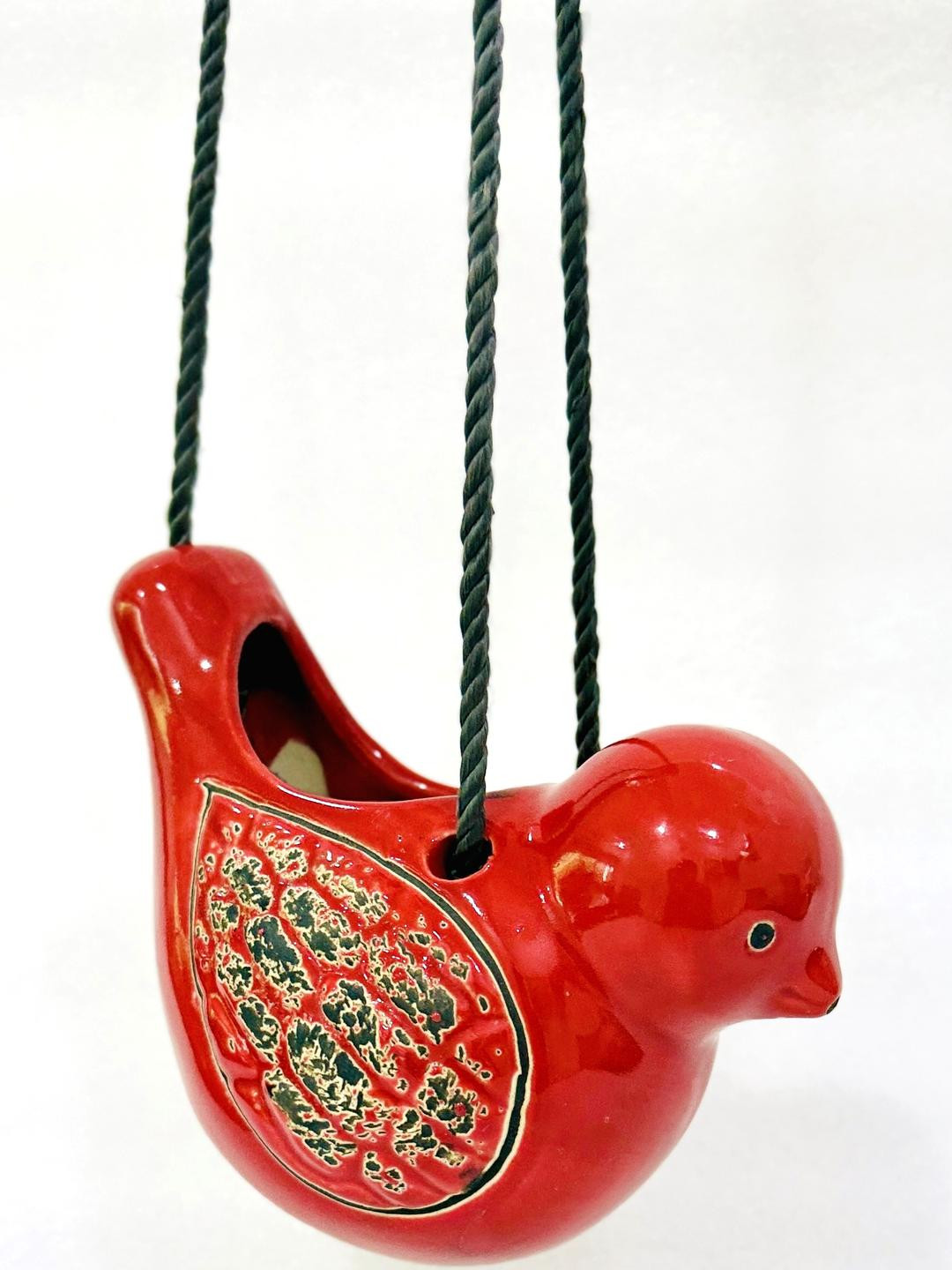 Altaica Bird Ceramic Floral Glossy Hanging Hall Wall Hangings-7.1In