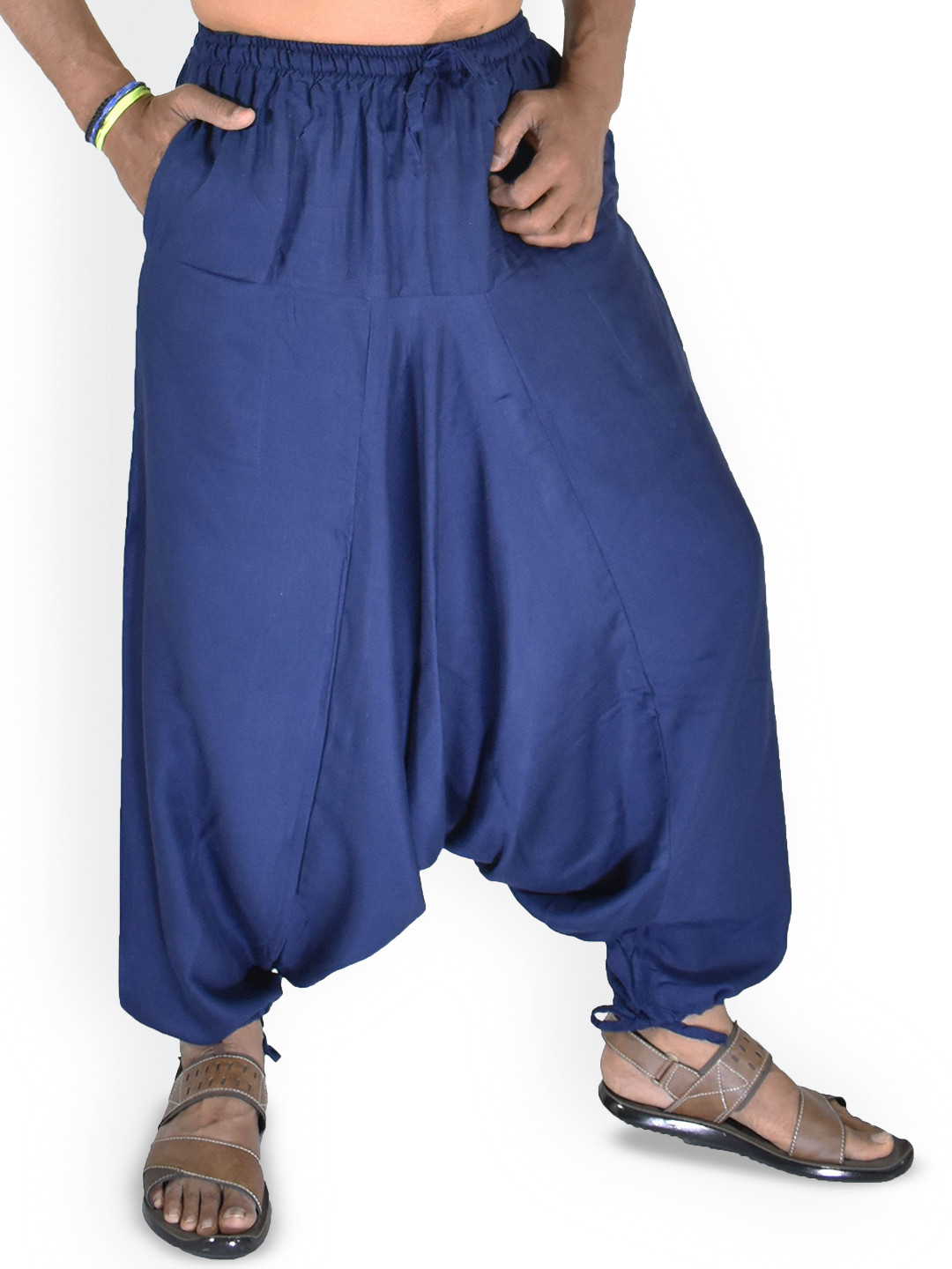 WHITEWHALE Men Mid-Rise Loose Fit Yoga Hippie Harem Pants