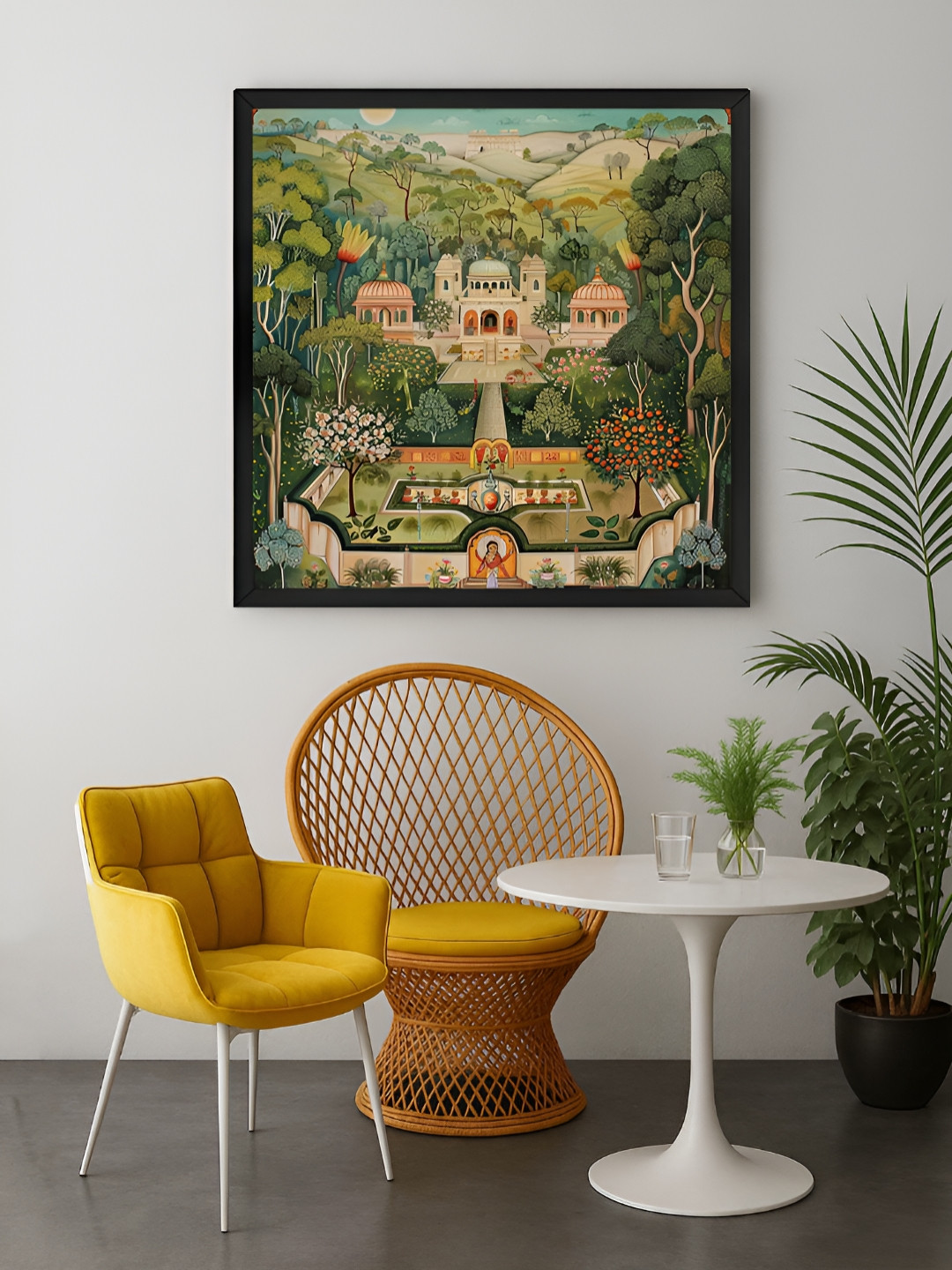 999Store Green & Brown Sanctuary of Peace Printed Canvas Wall Art